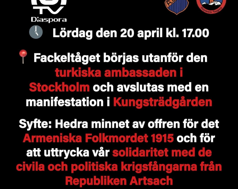 В Стокгольме армянская диаспора проведет акцию против Азербайджана и Турции  - ФОТО