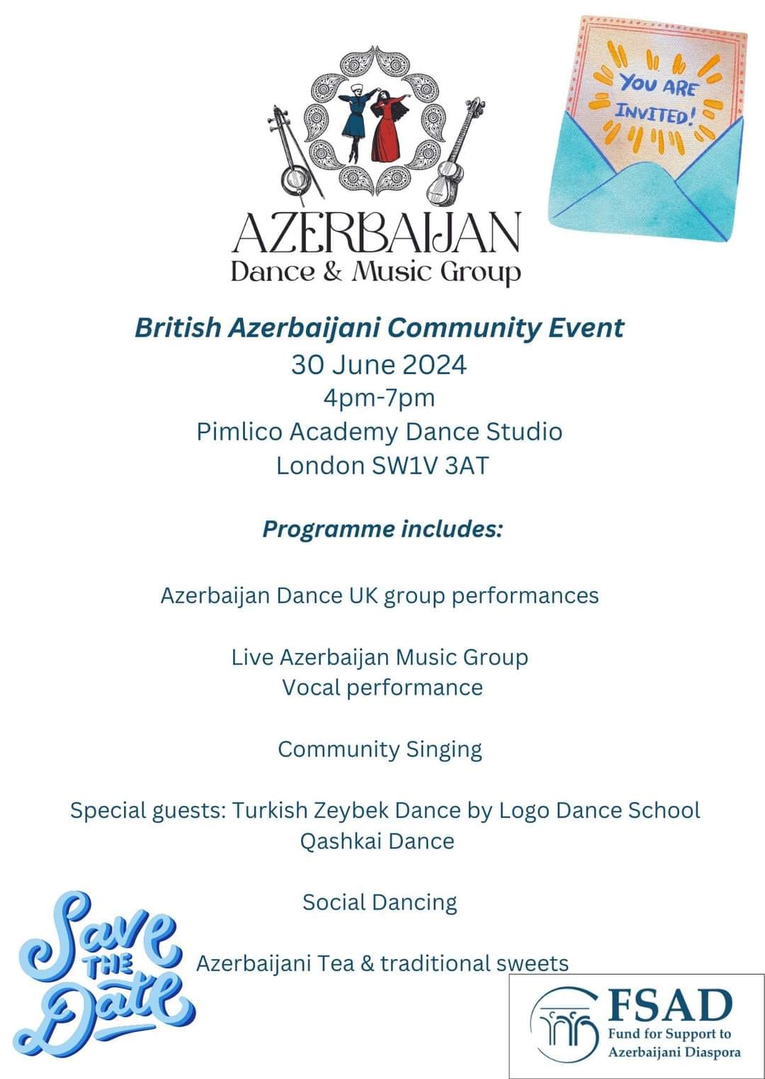 "Azerbaijan Dance UK"  soydaşlarımızı    icma tədbirinə dəvət edir