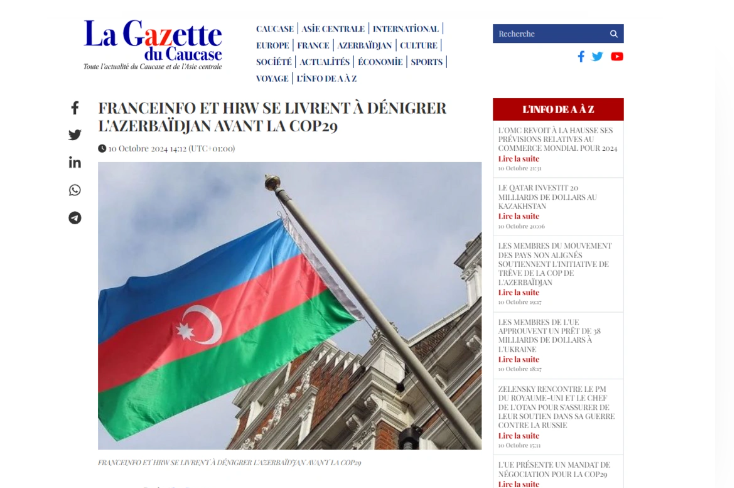 La Gazette du Caucase разоблачает дезинформацию   проармянских СМИ Франции против Азербайджана